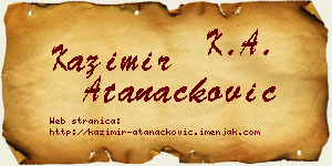 Kazimir Atanacković vizit kartica